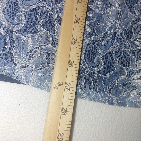 Chicos Travelers Women's Open Cardigan Size 0 Small 3/4 Sleeve Blue White Lace - Picture 10 of 10